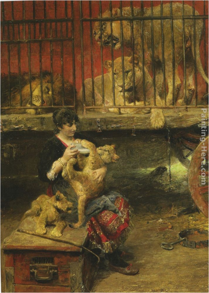 Paul Wilhelm Meyerheim Feeding The Cubs